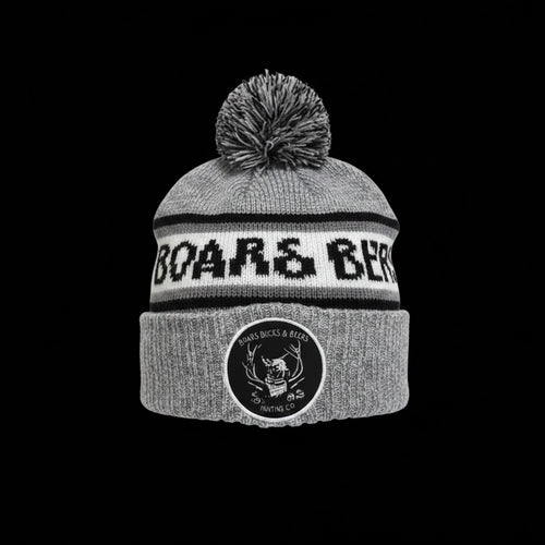 Boars, Bucks & Beers campfire Beanie – Grey