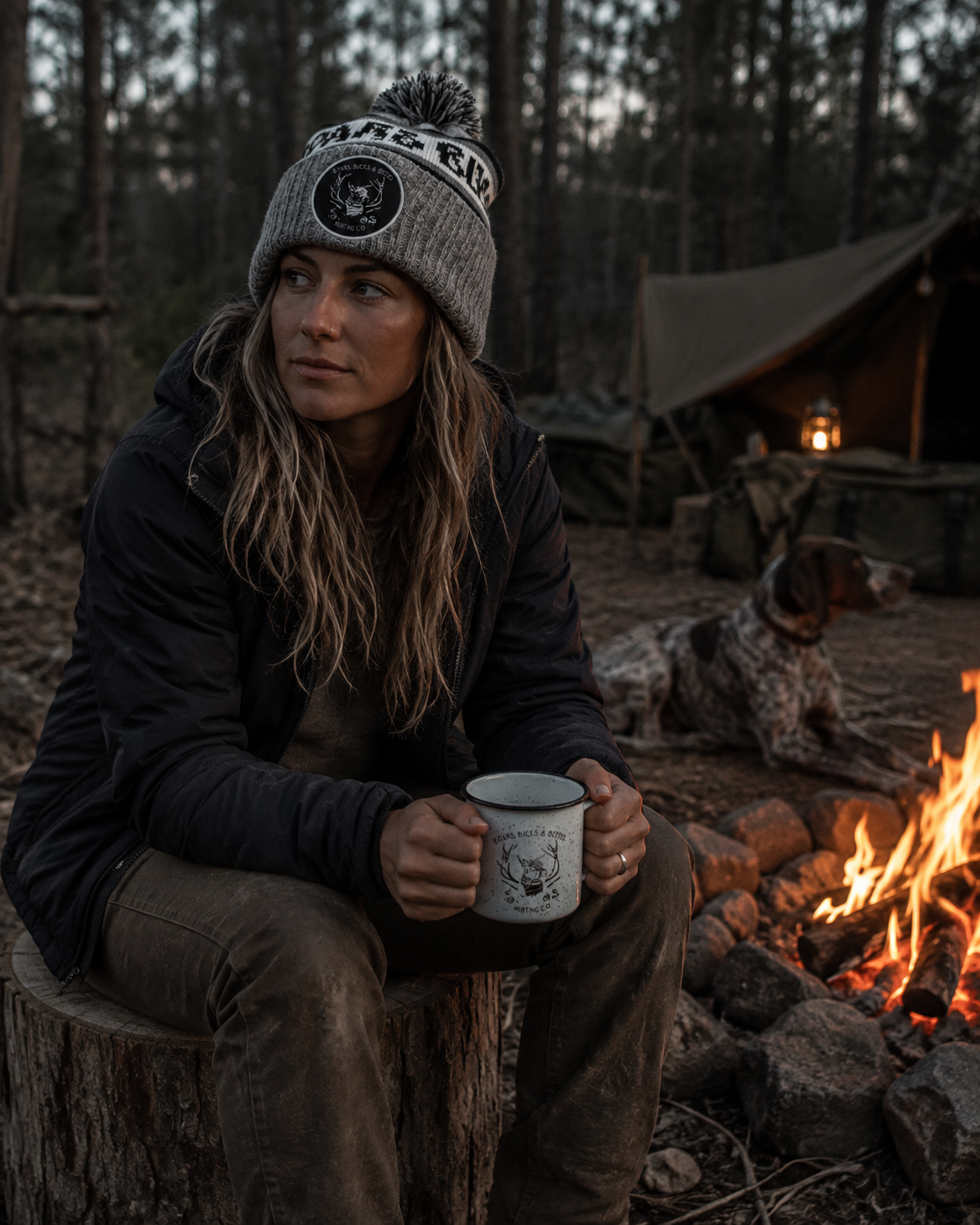 Boars, Bucks & Beers campfire Beanie – Grey