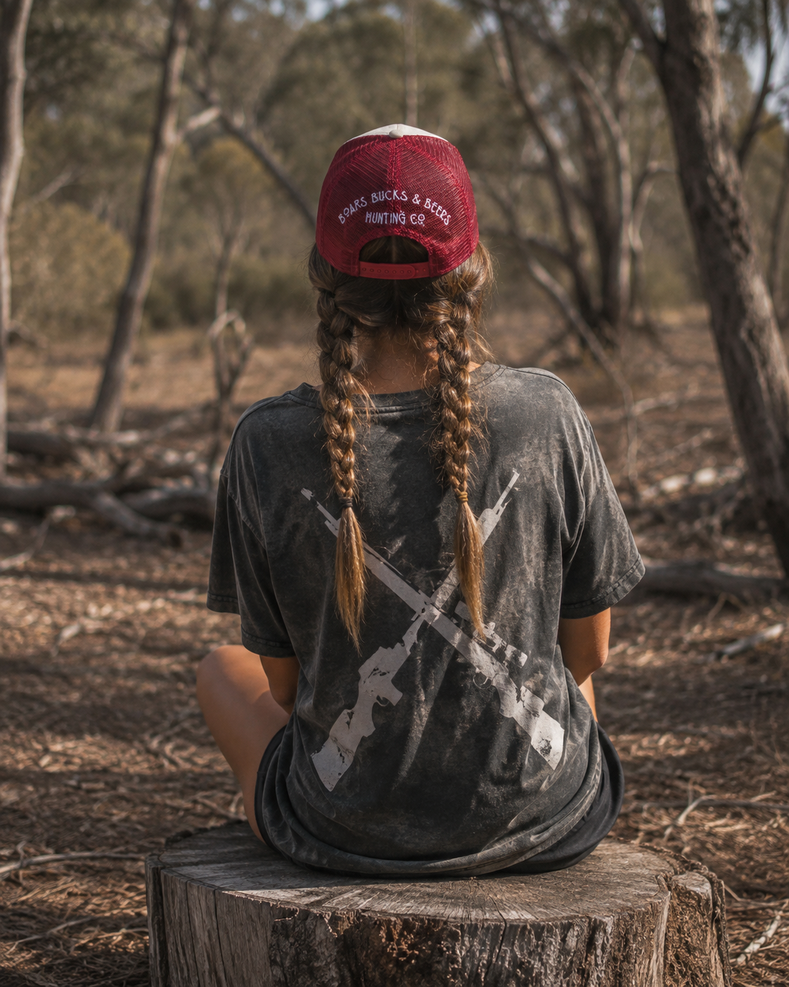 Boars, Bucks & Beers Trucker Cap – Cream & Burgundy