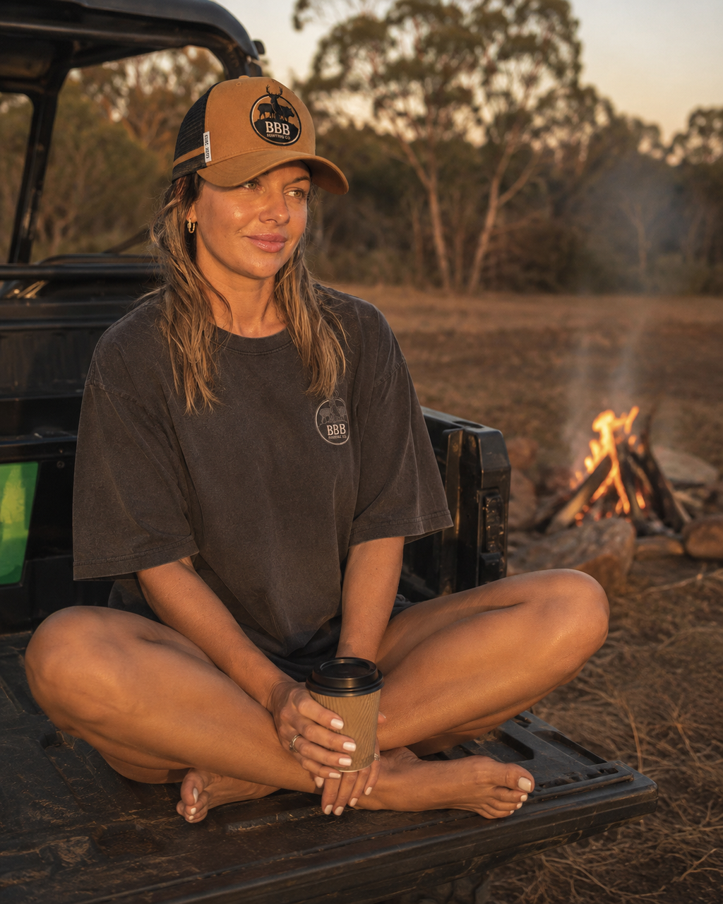 BBB Hunting Co Tan Trucker Cap